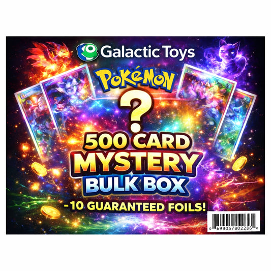 10 Guaranteed Foils and 2 HITS! Mystery box may contain duplicates, energy, and code cards. Mystery box will include a variety of Pokemon TCG from a variety of sets spanning its 30 year history.