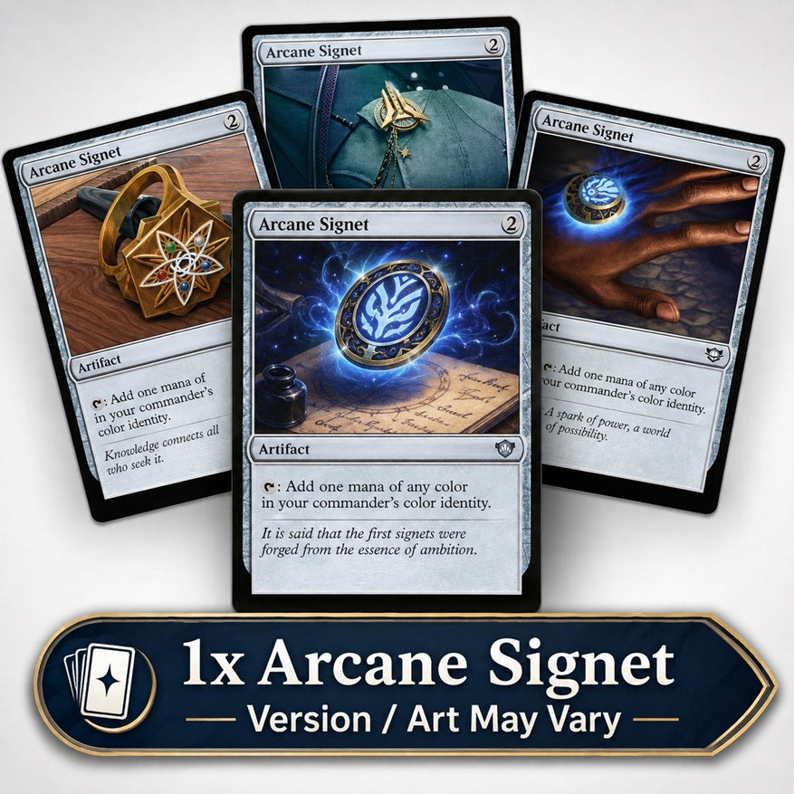 Ready to take your Commander deck to the next level or maybe just need to grab some staples? This listing is for a single copy of Arcane Signet. Version will vary, no specific set or design is guaranteed.