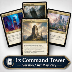 Ready to take your Commander deck to the next level or maybe just need to grab some staples? This listing is for a single copy of Command Tower. Version will vary, no specific set or design is guaranteed.