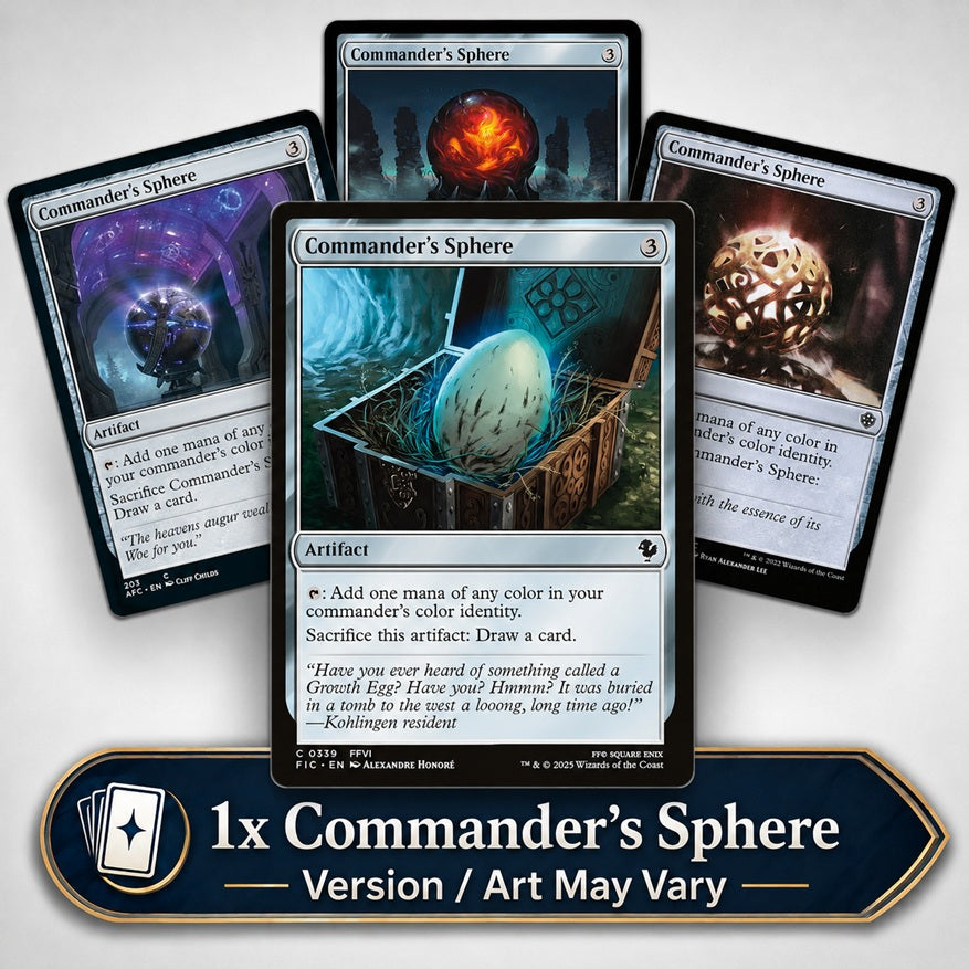 Ready to take your Commander deck to the next level or maybe just need to grab some staples? This listing is for a single copy of Commander's Sphere. Version will vary, no specific set or design is guaranteed.