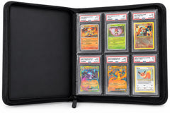 Galactic Toys 6-Pocket Graded Card Slab Zipper Binder - Holds 60 Slabs - Black