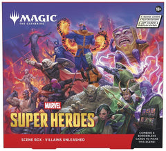 Release Date June 26, 2026
Villains Unleashed
The most dangerous and deadly adversaries of justice stand ready to run amok. How much damage will Doctor Doom and his corrupt cabal cause?
Contents:
• Includes 3 Magic: The Gathering® | Marvel Super Heroes Play Boosters
• Each Play Booster contains 14 Magic: The Gathering cards:
• May contain these cards: MSH 1–384; MAR 41–100
• 1–4 cards of rarity rare or higher (2: 27%; 3: 2%; 4: <1%)
• 3–5 uncommon cards
• 6–9 common cards
• 1 land
• 1 card of any rarity is