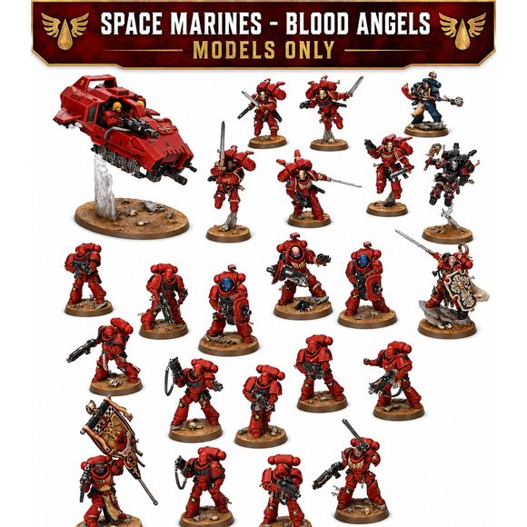 This listing is for the Space Marine half of Armageddon ONLY.
The Warhammer 40k 11th Ed Launch Box featuring Primaris Space Marines is a limited release army set from Games Workshop. This collection includes 23 unassembled and unpainted miniatures, decals, bases, and build instructions for the Blood Angels Half of the Armageddon Launch Box.
Representing the Blood Angels chapter, this set is a complete army for players looking to expand their forces on the tabletop battlefield. Made in the United Kingdom, th
