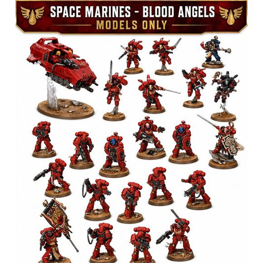 This listing is for the Space Marine half of Armageddon ONLY.
The Warhammer 40k 11th Ed Launch Box featuring Primaris Space Marines is a limited release army set from Games Workshop. This collection includes 23 unassembled and unpainted miniatures, decals, bases, and build instructions for the Blood Angels Half of the Armageddon Launch Box.
Representing the Blood Angels chapter, this set is a complete army for players looking to expand their forces on the tabletop battlefield. Made in the United Kingdom, th