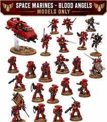 This listing is for the Space Marine half of Armageddon ONLY.
The Warhammer 40k 11th Ed Launch Box featuring Primaris Space Marines is a limited release army set from Games Workshop. This collection includes 23 unassembled and unpainted miniatures, decals, bases, and build instructions for the Blood Angels Half of the Armageddon Launch Box.
Representing the Blood Angels chapter, this set is a complete army for players looking to expand their forces on the tabletop battlefield. Made in the United Kingdom, th