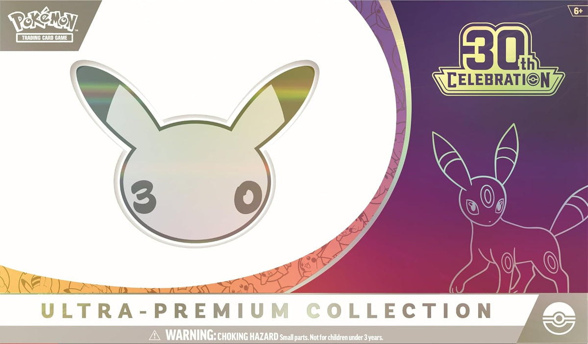 Release Date November 6th, 2026
Celebrating 30 Years of Pokémon! Commemorate 30 years of joy with fan-favorite Pokémon spanning three dazzling decades! Celebrate this magnificent milestone with the mighty presences of Mewtwo ex and Mew ex, followed by a wealth of allies like Umbreon ex, Salamence ex, and Greninja ex. Plus, there are 30 reasons to honor Pikachu, as each booster pack contains one—with 30 unique variations to collect as Pikachu rare cards! And, whether you’re looking forward to a glittering fu