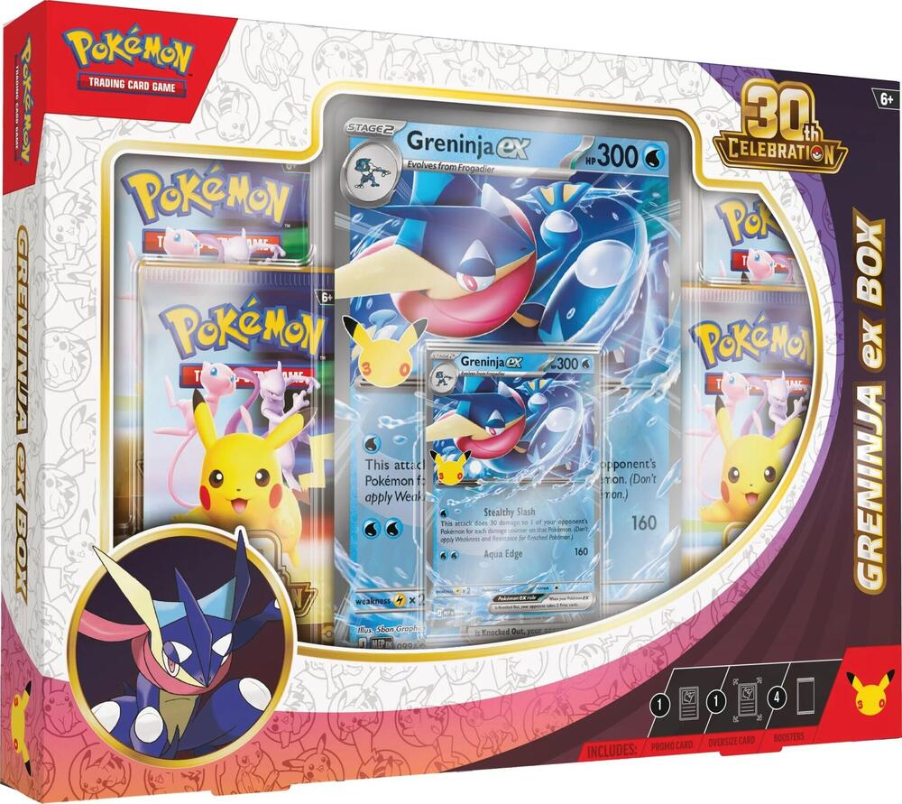Release Date September 16th, 2026
Celebrating 30 Years of Pokémon! Commemorate 30 years of joy with fan-favorite Pokémon spanning three dazzling decades! Celebrate this magnificent milestone with the mighty presences of Mewtwo ex and Mew ex, followed by a wealth of allies like Umbreon ex, Salamence ex, and Greninja ex. Plus, there are 30 reasons to honor Pikachu, as each booster pack contains one—with 30 unique variations to collect as Pikachu rare cards! And, whether you’re looking forward to a glittering