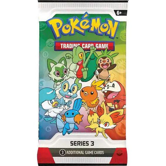 Booster pack from First Partner Illustration Collection Series 3 box

Includes the following:
1 Pokémon TCG Promo booster pack containing 3 of 9 promo cards
