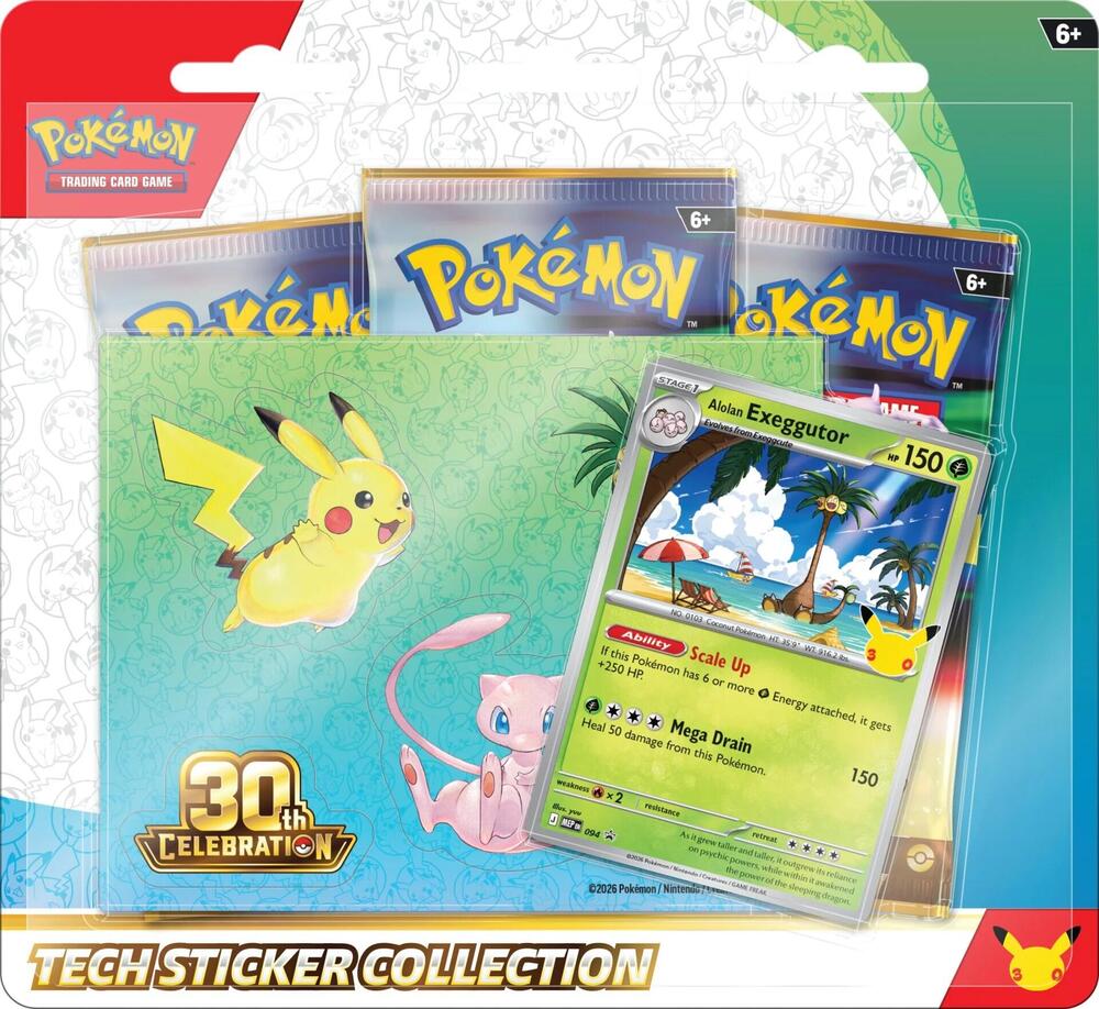 Commemorate 30 years of joy with fan-favorite Pokémon spanning three dazzling decades! Celebrate this magnificent milestone with the mighty presences of Mewtwo ex and Mew ex, followed by a wealth of allies like Umbreon ex, Salamence ex, and Greninja ex. Plus, there are 30 reasons to honor Pikachu, as each booster pack contains one—with 30 unique variations to collet as Pikachu rare cards! And, whether you're looking forward to a glittering future or taking a nostalgic look at a storied past, there are a hos