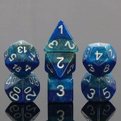 The perfect companion for your gaming needs! These HD acrylic dice are exactly what you've been searching for that upcoming game night with the group. This set includes one of each: d20, d12, d10, d10 (percentile), d8, d6, and a d4 (7 dice in total) in a