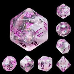 The perfect companion for your gaming needs! These HD acrylic dice are exactly what you've been searching for that upcoming game night with the group. This set includes one of each: d20, d12, d10, d10 (percentile), d8, d6, and a d4 (7 dice in total) in a