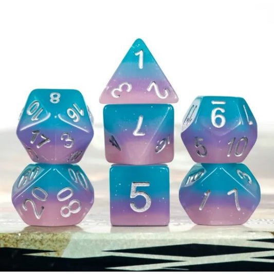 The perfect companion for your gaming needs! These HD acrylic dice are exactly what you've been searching for that upcoming game night with the group. This set includes one of each: d20, d12, d10, d10 (percentile), d8, d6, and a d4 (7 dice in total) in a