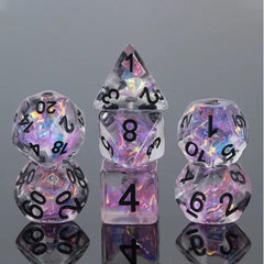 The perfect companion for your gaming needs! These HD acrylic dice are exactly what you've been searching for that upcoming game night with the group. This set includes one of each: d20, d12, d10, d10 (percentile), d8, d6, and a d4 (7 dice in total)