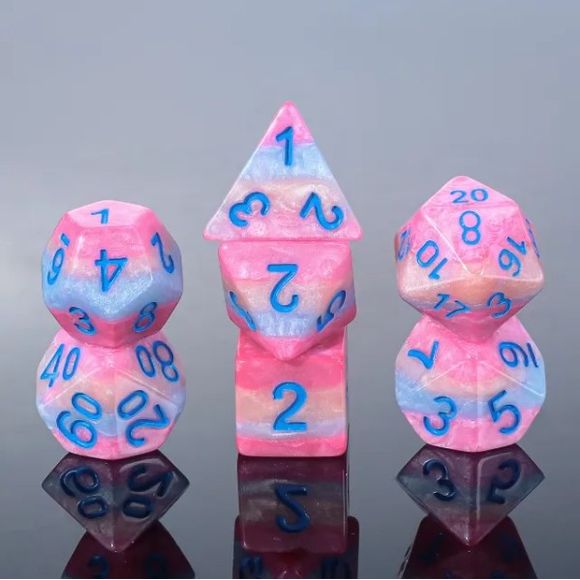 The perfect companion for your gaming needs! These HD acrylic dice are exactly what you've been searching for that upcoming game night with the group. This set includes one of each: d20, d12, d10, d10 (percentile), d8, d6, and a d4 (7 dice in total)