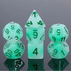 The perfect companion for your gaming needs! These HD acrylic dice are exactly what you've been searching for that upcoming game night with the group. This set includes one of each: d20, d12, d10, d10 (percentile), d8, d6, and a d4 (7 dice in total) in a