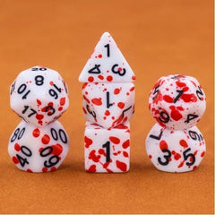 The perfect companion for your gaming needs! These HD acrylic dice are exactly what you've been searching for that upcoming game night with the group. This set includes one of each: d20, d12, d10, d10 (percentile), d8, d6, and a d4 (7 dice in total) in a