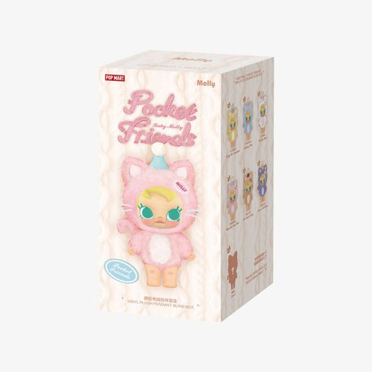Bring a burst of cuteness wherever you go with Pop Mart’s Baby Molly Pocket Friends Series – Vinyl Plush Pendant (Blind Box). Released on May 23, 2025, these charming mini plush pendants feature Baby Molly in playful animal costumes, crafted in pastel-hued vinyl with soft textures and adorable accessories. Measuring just 7 × 6 × 10.5 cm (14 cm including hat), each pendant is the perfect size for your keys, bag, or rearview mirror. Sold blind-box style, the excitement lies in unboxing one of six adorable ver