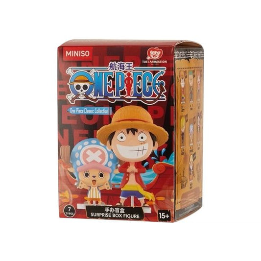 MINISO One Piece Classic Collection Figure Blind Box – 1 Random

Set sail with the Straw Hat Pirates with the MINISO One Piece Classic Collection Figure Blind Box! Each sealed blind box contains 1 randomly selected character figure featuring a fun, stylized design inspired by the beloved One Piece anime series.

The collection features fan-favorite members of the Straw Hat crew, including Monkey D. Luffy, Roronoa Zoro, Sanji, Nami, Nico Robin, and Tony Tony Chopper, each displayed in a recognizable pose and