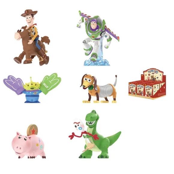 Get ready for a playful adventure with your favorite Toy Story characters! The TOP TOY Disney Pixar Toy Story Playful Party Series brings beloved friends from Andy's toy box to life in a collection of charming carnival-inspired figures featuring fun poses, colorful accessories, and memorable character moments.

Each blind box contains one randomly packed figure from the series. Collect fan favorites including Woody riding Bullseye, Buzz Lightyear in flight, Slinky Dog, Hamm, Rex with Forky, and the Little G