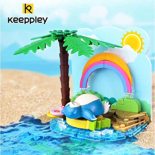 Keeppley K20224 Pokemon Snorlax Beach Take a Nap Building Set