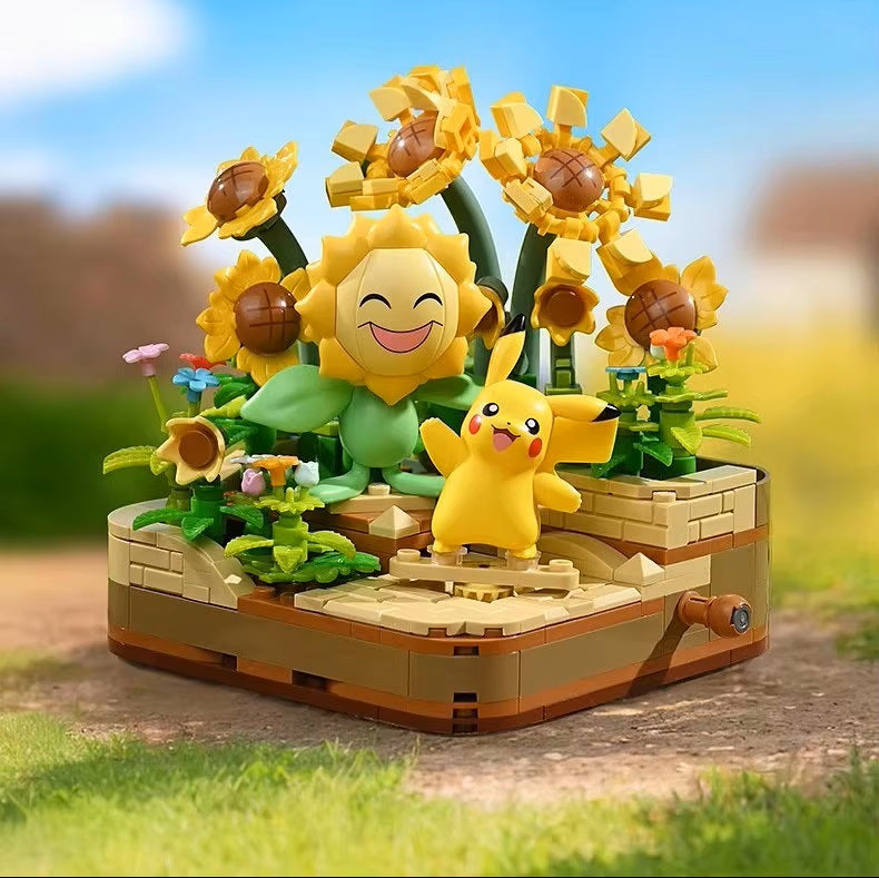 <p>Bring a little sunshine to your Pokemon collection with the <strong>Keeppley Pokemon Pikachu and Sunflora Sunshine Flower Field Building Set</strong>! Featuring an adorable Pikachu alongside the cheerful Sunflower Pokemon, Sunflora, this officially licensed Pokemon building set captures the warmth and happiness of a beautiful sunflower garden.</p>
<p>This colorful 330-piece building set features Pikachu happily posing beside a smiling Sunflora, surrounded by towering sunflowers, blooming flowers, and lus