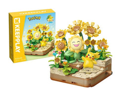 Keeppley K20245 Pokemon Pikachu and Sunflora Sunshine Flower Field Building Set