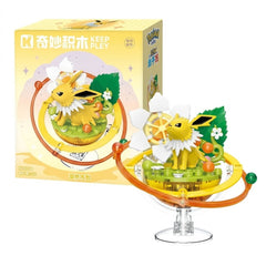 <p>Bring the electrifying energy of Jolteon to your Pokemon collection with the <strong>Keeppley Pokemon Eeveelution Planet Series Jolteon Building Block Set</strong>!</p>

<p>Inspired by Jolteon, the Electric-type evolution of Eevee, this officially licensed Pokemon building set features the beloved Thunder Pokemon in a vibrant nature-inspired display. With its bright yellow fur, signature pointed ears, and spiky white collar, Jolteon is surrounded by colorful flowers, lush greenery, and decorative element