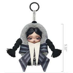 POP MART SKULLPANDA x Wednesday Nevermore Academy Plush Doll Pendant AUTHENTIC