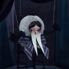 POP MART SKULLPANDA x Wednesday Nevermore Academy Plush Doll Pendant AUTHENTIC