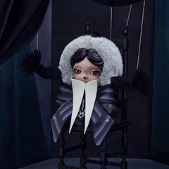 POP MART SKULLPANDA x Wednesday Nevermore Academy Plush Doll Pendant AUTHENTIC