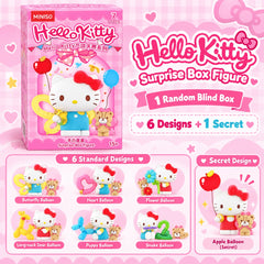 <p><strong>Each box contains 1 random Hello Kitty figure. Specific designs cannot be selected.</strong></p>

<p>Celebrate with Hello Kitty in the <strong>MINISO x Sanrio Hello Kitty Balloon Celebration Series</strong> blind box collection!</p>

<p>This adorable series features Hello Kitty alongside a cute little teddy bear companion and a variety of colorful balloon creations. Each design has a cheerful party-inspired theme, from butterflies and flowers to hearts, animals, and other playful balloon shapes.<