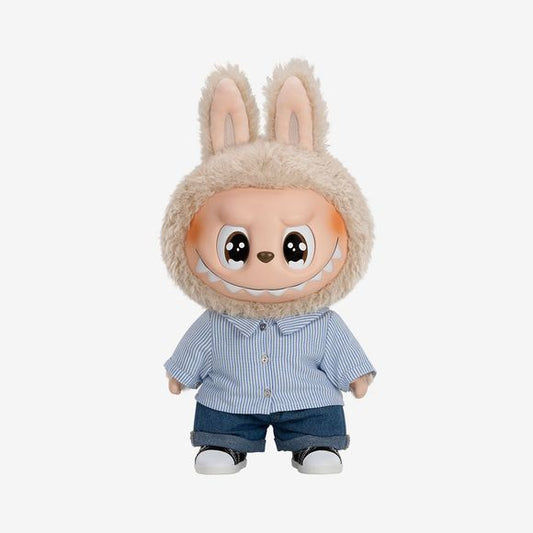 POP MART The Monsters Flip With Me Vinyl Face Plush Doll figure. Approximately 16" height in size.  Flip With Me has a flip-eye feature that allows you to express 4 different emotions (confused, expectant, aggrieved, heart-struck) by rotating the eyes.  Includes doll, glasses, shoes, shirt, jeans. Authentic product.
