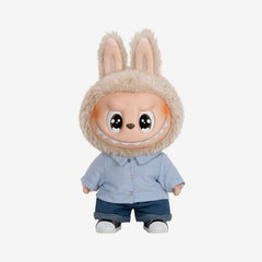 POP MART The Monsters Flip With Me Vinyl Face Plush Doll figure. Approximately 16" height in size.  Flip With Me has a flip-eye feature that allows you to express 4 different emotions (confused, expectant, aggrieved, heart-struck) by rotating the eyes.  Includes doll, glasses, shoes, shirt, jeans. Authentic product.