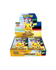 <p>Celebrate 30 years of the Pokémon Trading Card Game with the <strong>Pokémon TCG Simplified Chinese 30th Anniversary Celebration Booster Box</strong>! This special Chinese release commemorates the history of the Pokémon TCG with anniversary-themed cards, collectible artwork, and special Pikachu cards created by a variety of illustrators.</p>

<p>Each factory-sealed booster box contains <strong>20 booster packs</strong>, with <strong>6 holographic cards per pack</strong>. Each booster pack also includes o