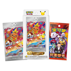 Celebrate 30 years of Pokémon with the Pokémon 30th Anniversary First Partner Special Illustration Card Set Vol. 3! The third and final release in the First Partner series features the starter Pokémon from Hoenn, Kalos, and Paldea.

Each box contains 1 randomly selected special illustration promo card from nine designs featuring Treecko, Torchic, Mudkip, Chespin, Fennekin, Froakie, Sprigatito, Fuecoco, or Quaxly. Each card features artwork inspired by its Pokémon's home region. Collect all three starters fr