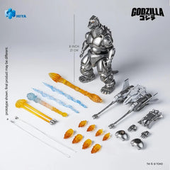 PRE-ORDER: Expected to ship in July of 2027.

Combine, Garuda! The ultimate battle form has arrived! Super Mechagodzilla from Godzilla vs. Mechagodzilla II (1993) joins Hiya Exquisite Basic!

Dr. Omae and his assistant Azusa Gojo find a large Pteranodon egg on Adona Island, but the Kaiju Rodan hits suddenly. Godzilla then appears and a battle ensues. Baby Godzilla is then born from the egg, which is transported to Japan. Godzilla follows Baby Godzilla and lands on Japan. Meanwhile, the United Nations Godzil