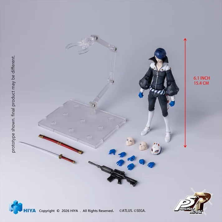PRE-ORDER: Expected to ship in November of 2027.

From Persona 5 Royal, Fox officially joins the Hiya Toys EXQUISITE BASIC Series.

A second-year art student at Kosei High School who specializes in painting. His attractive appearance draws attention, but his unique artistic sensibilities often lead to him being out of touch with others. He's a live-in apprentice for Ichiryusei Madarame, a master artist. A turn of events leads him to befriend the protagonist and awaken his abilities as a Persona-user.

This