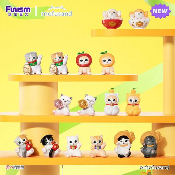 Officially Licensed by mofusand, produced by Funism.

Bring home a little luck with every unboxing! Each adorable cat-head blind box opens up to reveal 3 tiny fortune cat figures, bringing double the surprise and a little everyday happiness to your collection.

Each blind box is designed as a cute Mofusand cat head, making the packaging part of the fun. The series features 14 Regular designs and 2 Hidden Figures, each dressed in a unique fortune-inspired outfit representing luck, happiness, prosperity, and
