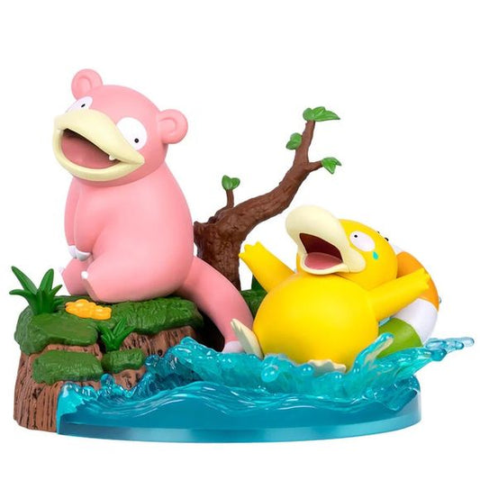 Psyduck and Slowpoke join the Prime Figure line by Funism!

This detailed figure features Psyduck and Slowpoke enjoying some fun in the sun.  Some clear parts have been used to show the water where Psyduck floats while Slowpoke looks on. Any Pokemon fan will be pleased to display this piece in their collection. Approximately 12cm (5 inches) tall.