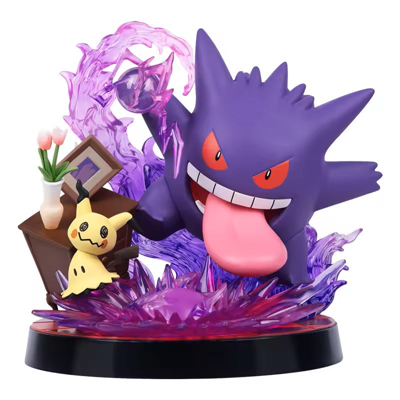Gengar and Mimikyu join the Partner Series line by Funism!

This detailed figure features Gengar and Mimikyu stirring up some trouble. Clear parts have been used to show the effects of Gengar's shadow ball attack and illustrate the chaotic scene. Any Pokemon fan will be pleased to display this piece in their collection. Approximately 5.43 inches tall (13.8cm).