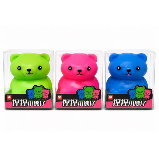 These adorable Seated Bear Squishy Stress Toys feature a cute oversized bear design with a super soft and satisfying squeeze texture. Perfect for stress relief, sensory play, and fidgeting, each bear has a smooth squishy feel and comes packaged in a collectible display box. Available in assorted bright colors including blue, pink, and green.

Each purchase includes 1 randomly selected color/style.
