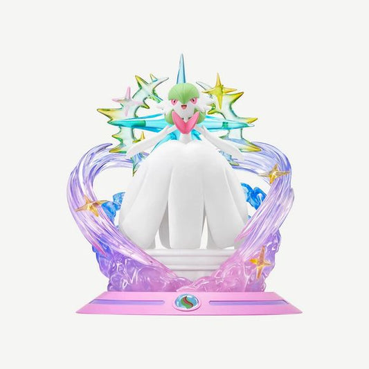 Level up your Pokémon collection with Mega Gardevoir from the Twinkmont Series — poised elegantly on her base with flowing, voluminous white gown and a glowing translucent energy ring radiating behind her. This Dazzling Gleam effect captures the graceful power of her signature move in one stunning, frozen instant.

Two display modes, straight out of the box: the figure separates from its base for standalone display, or pair it with the included stand for a full scene look. Doubles as a desktop phone stand f