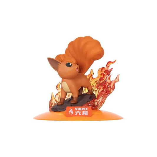 Ignite your Pokémon collection with the Funism Twinkmont Pokémon Vulpix Prime Figure! This premium mini PVC statue captures the beloved Fire-type Pokémon standing proudly atop a rocky base, surrounded by beautifully sculpted translucent flame effects. Standing approximately 4 inches tall, this officially licensed Pokémon collectible features vibrant colors, exceptional detailing, and an elegant pose that perfectly showcases Vulpix's iconic curled tails and charming expression.

Part of Funism's popular Twin