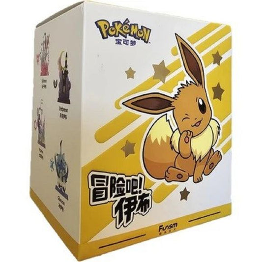 Embark on an adventure with the Funism Pokémon Eevee Adventure Series Blind Box, an officially licensed collectible set that celebrates the beloved Eevee and its evolutions. Each blind box contains one mystery figure featuring Eevee or one of its many evolutions, captured in vibrant poses and full of personality.

Made from high-quality PVC and ABS, these figures stand around 4–4.5 inches tall, making them the perfect size for display on desks, shelves, or as part of a larger Pokémon collection. With 9 uniq