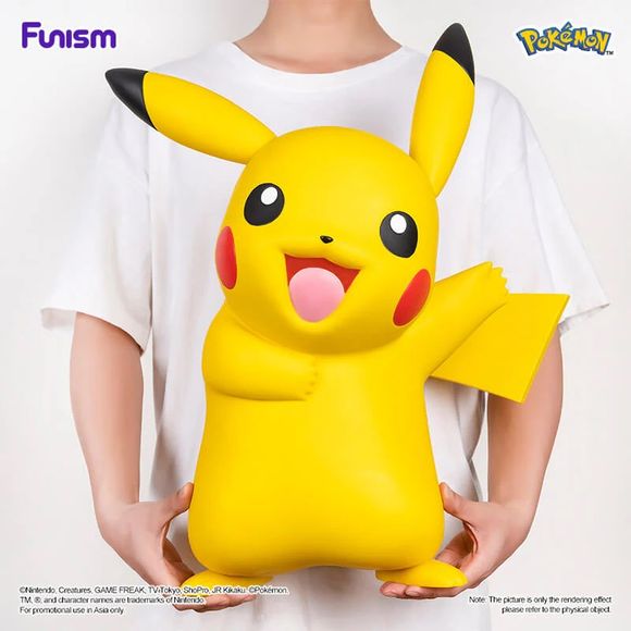 Join the adventure with the Pokemon Pikachu oversized Figure By Funism! This large-scale Pikachu is sculpted with a cheerful expression and smooth, rounded design, capturing the iconic Pokémon in a warm and inviting style.

This 50cm (19.68-inch) tall figure is the perfect addition to any Pokemon collection. Whether displayed on a shelf or used for imaginative play,