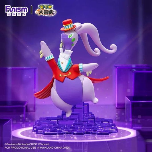 Bring the spotlight to your Pokémon collection with the Funism Pokémon UNITE Performer Style Goodra PVC Statue! Inspired by Goodra's Performer Style Holowear from Pokémon UNITE, this charming collectible features the lovable Dragon-type dressed in an elegant stage costume complete with a colorful top hat, flowing tailcoat, and theatrical pose. Standing approximately 4.7 inches (12 cm) tall, this officially licensed figure perfectly captures Goodra's playful personality and show-stopping style.

Expertly cra
