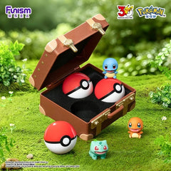 Celebrate 30 years of Pokémon with the partners who started every great adventure. From Kanto to Paldea, this officially licensed FUNISM blind box collection brings together 27 first partner Pokémon across nine generations—a commemorative collection made for Trainers of every generation.

Each blind box contains one collectible Professor-inspired suitcase. Open it to discover three Poké Balls that open individually, with one Pokémon mini figure inside each Poké Ball. Together, the three figures form the com