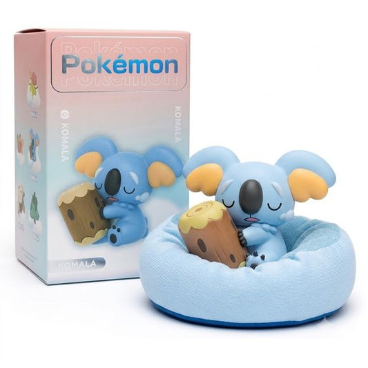 Drift into a world of relaxation with this adorable Pokémon Komala Cozy Nap Figure. Featuring the sleepy Normal-type Pokémon peacefully cuddling its signature log while resting in a soft, cushion-style bed, this charming collectible perfectly captures Komala's laid-back personality.

Beautifully sculpted with soft pastel colors and delightful details, this display piece brings a calming and cozy atmosphere to any Pokémon collection. The plush-inspired bed design and peaceful sleeping pose make it an eye-cat