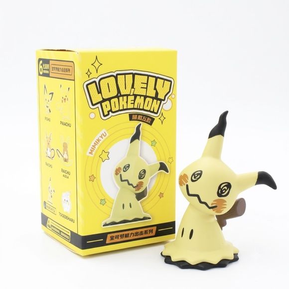 Bring home one of Pokémon’s most mysterious and lovable characters with this adorable Mimikyu figure from the Lovely Pokémon Series! Featuring Mimikyu’s signature disguise-inspired appearance and charming expression, this collectible captures the Ghost/Fairy-type Pokémon in a cute, stylized design that fans will instantly recognize.

With its compact size and detailed sculpt, this figure makes a perfect addition to any Pokémon collection, desk display, gaming setup, or shelf. The bright display box packagin