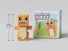 gnite your Pokémon collection with this Langbowang Pokémon Quest Series Figure featuring Charmander. Inspired by the colorful block-style world of Pokémon Quest, this collectible transforms the beloved Fire-type starter into a charming cube-shaped design while capturing all the personality that has made Charmander a fan favorite for generations.

Standing approximately 2.75 inches (7 cm) tall, this figure features vibrant colors, game-inspired details, and Charmander's iconic tail flame recreated in the sig